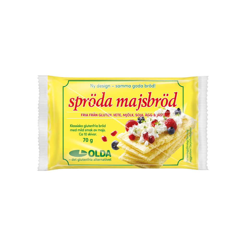 Olda Spröda Majsbröd Glutenfri 70g